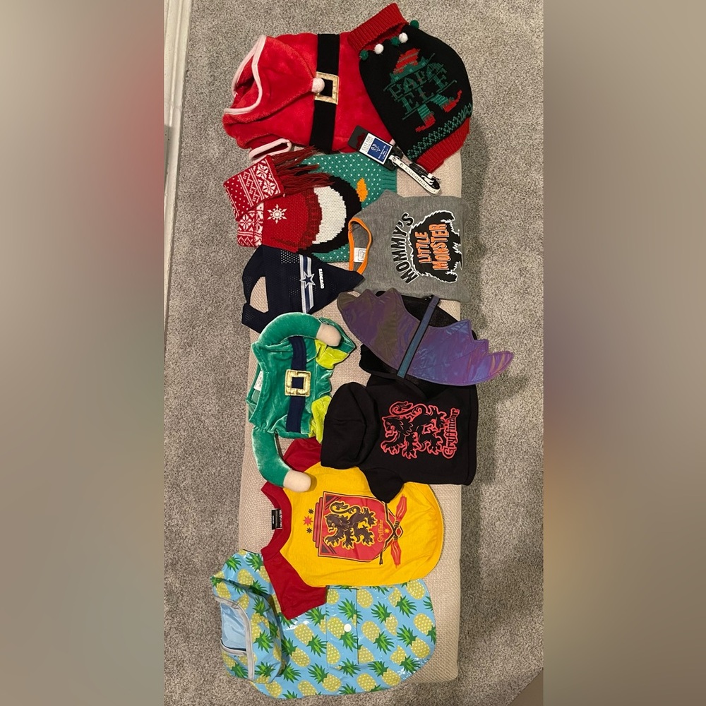 Assorted Pet Costumes and Sweaters